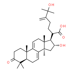 ChemSpider 2D Image | (16alpha,20S)-16,25-Dihydroxy-24-methylene-3-oxolanosta-7,9(11)-dien-21-oic acid | C31H46O5