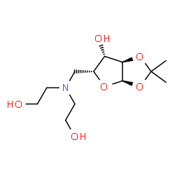 ChemSpider 2D Image | 5-[Bis(2-hydroxyethyl)amino]-5-deoxy-1,2-O-isopropylidene-alpha-D-xylofuranose | C12H23NO6