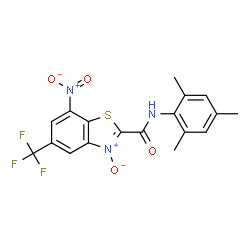 ChemSpider 2D Image | N-Mesityl-7-nitro-5-(trifluoromethyl)-1,3-benzothiazole-2-carboxamide 3-oxide | C18H14F3N3O4S