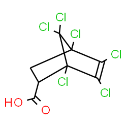 ChemSpider 2D Image | 1,4,5,6,7,7-Hexachlorobicyclo[2.2.1]hept-5-ene-2-carboxylic acid | C8H4Cl6O2