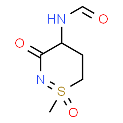 ChemSpider 2D Image | N-(1-Methyl-1-oxido-3-oxo-3,4,5,6-tetrahydro-1lambda~4~,2-thiazin-4-yl)formamide | C6H10N2O3S