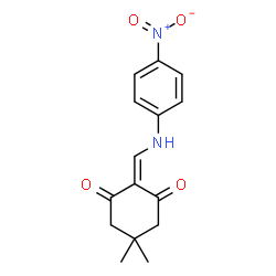 ChemSpider 2D Image | 5,5-DIMETHYL-2-(((4-NITROPHENYL)AMINO)METHYLENE)CYCLOHEXANE-1,3-DIONE | C15H16N2O4