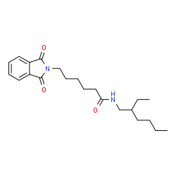 ChemSpider 2D Image | 6-(1,3-Dioxo-1,3-dihydro-2H-isoindol-2-yl)-N-(2-ethylhexyl)hexanamide | C22H32N2O3