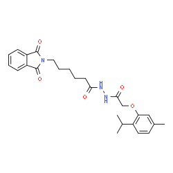 ChemSpider 2D Image | 6-(1,3-Dioxo-1,3-dihydro-2H-isoindol-2-yl)-N'-[(2-isopropyl-5-methylphenoxy)acetyl]hexanehydrazide | C26H31N3O5