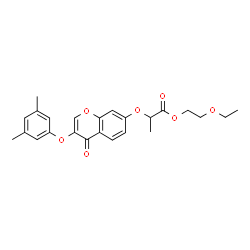 ChemSpider 2D Image | 2-Ethoxyethyl 2-{[3-(3,5-dimethylphenoxy)-4-oxo-4H-chromen-7-yl]oxy}propanoate | C24H26O7