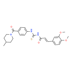 ChemSpider 2D Image | (2E)-3-(3,4-Dimethoxyphenyl)-N-({4-[(4-methyl-1-piperidinyl)carbonyl]phenyl}carbamothioyl)acrylamide | C25H29N3O4S