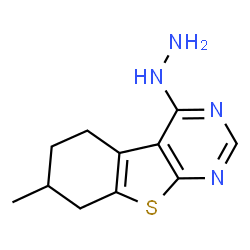 ChemSpider 2D Image | 4-Hydrazino-7-methyl-5,6,7,8-tetrahydro[1]benzothieno[2,3-d]pyrimidine | C11H14N4S