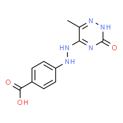 ChemSpider 2D Image | 4-[2-(6-Methyl-3-oxo-2,3-dihydro-1,2,4-triazin-5-yl)hydrazino]benzoic acid | C11H11N5O3