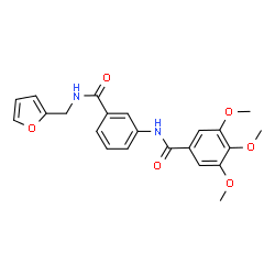 ChemSpider 2D Image | N-{3-[(2-Furylmethyl)carbamoyl]phenyl}-3,4,5-trimethoxybenzamide | C22H22N2O6