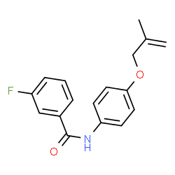 ChemSpider 2D Image | 3-Fluoro-N-{4-[(2-methyl-2-propen-1-yl)oxy]phenyl}benzamide | C17H16FNO2