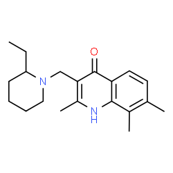 ChemSpider 2D Image | 3-[(2-Ethylpiperidin-1-yl)methyl]-2,7,8-trimethylquinolin-4-ol | C20H28N2O