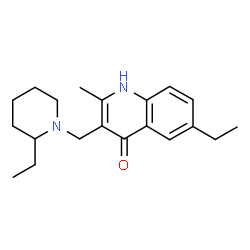 ChemSpider 2D Image | 6-Ethyl-3-[(2-ethylpiperidin-1-yl)methyl]-2-methylquinolin-4-ol | C20H28N2O