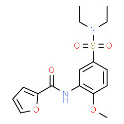 ChemSpider 2D Image | N-[5-(Diethylsulfamoyl)-2-methoxyphenyl]-2-furamide | C16H20N2O5S