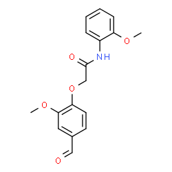ChemSpider 2D Image | 2-(4-Formyl-2-methoxyphenoxy)-N-(2-methoxyphenyl)acetamide | C17H17NO5