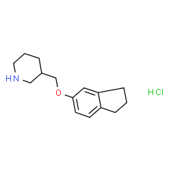 ChemSpider 2D Image | 3-[(2,3-dihydro-1H-inden-5-yloxy)methyl]piperidine hydrochloride | C15H22ClNO