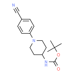 ChemSpider 2D Image | Tert-butyl N-[1-(4-cyanophenyl)-4-piperidinyl] carbamate | C17H23N3O2