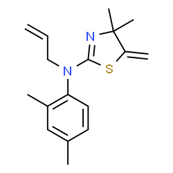 ChemSpider 2D Image | N-Allyl-N-(2,4-dimethylphenyl)-4,4-dimethyl-5-methylene-4,5-dihydro-1,3-thiazol-2-amine | C17H22N2S