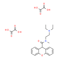 ChemSpider 2D Image | N9-[2-(diethylamino)ethyl]-N9-methyl-9H-xanthene-9-carboxamide dioxalate | C25H30N2O10
