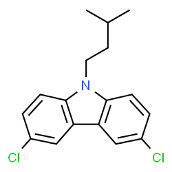 ChemSpider 2D Image | 3,6-dichloro-9-isopentyl-9H-carbazole | C17H17Cl2N