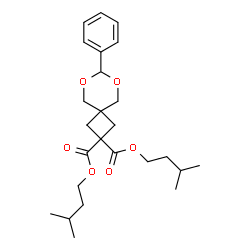 ChemSpider 2D Image | diisopentyl 7-phenyl-6,8-dioxaspiro[3.5]nonane-2,2-dicarboxylate | C25H36O6