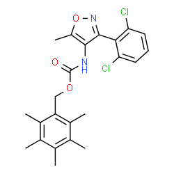 ChemSpider 2D Image | Pentamethylbenzyl [3-(2,6-dichlorophenyl)-5-methyl-1,2-oxazol-4-yl]carbamate | C23H24Cl2N2O3