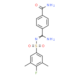 ChemSpider 2D Image | 4-{N'-[(4-Fluoro-3,5-dimethylphenyl)sulfonyl]carbamimidoyl}benzamide | C16H16FN3O3S