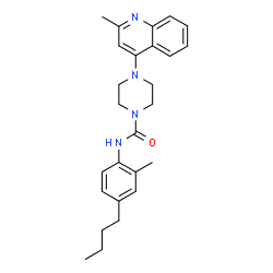 ChemSpider 2D Image | N-(4-Butyl-2-methylphenyl)-4-(2-methyl-4-quinolinyl)-1-piperazinecarboxamide | C26H32N4O