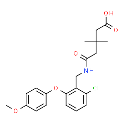 ChemSpider 2D Image | 5-{[2-Chloro-6-(4-methoxyphenoxy)benzyl]amino}-3,3-dimethyl-5-oxopentanoic acid | C21H24ClNO5