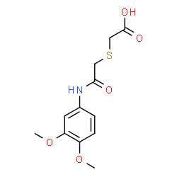 ChemSpider 2D Image | ({2-[(3,4-Dimethoxyphenyl)amino]-2-oxoethyl}sulfanyl)acetic acid | C12H15NO5S