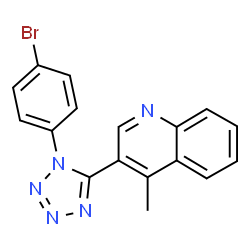 ChemSpider 2D Image | 3-[1-(4-Bromophenyl)-1H-tetrazol-5-yl]-4-methylquinoline | C17H12BrN5