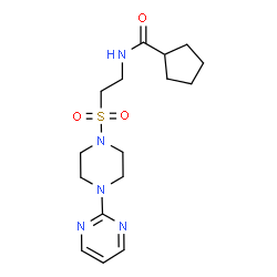 ChemSpider 2D Image | N-(2-{[4-(2-Pyrimidinyl)-1-piperazinyl]sulfonyl}ethyl)cyclopentanecarboxamide | C16H25N5O3S