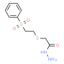 ChemSpider 2D Image | 2-{[2-(phenylsulfonyl)ethyl]thio}ethanohydrazide | C10H14N2O3S2