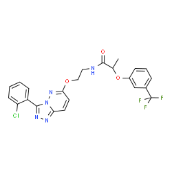 ChemSpider 2D Image | N-(2-{[3-(2-Chlorophenyl)[1,2,4]triazolo[4,3-b]pyridazin-6-yl]oxy}ethyl)-2-[3-(trifluoromethyl)phenoxy]propanamide | C23H19ClF3N5O3