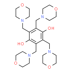 ChemSpider 2D Image | 2,3,5,6-Tetrakis(4-morpholinylmethyl)-1,4-benzenediol | C26H42N4O6