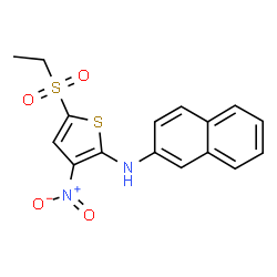ChemSpider 2D Image | 5-(Ethylsulfonyl)-N-(2-naphthyl)-3-nitro-2-thiophenamine | C16H14N2O4S2