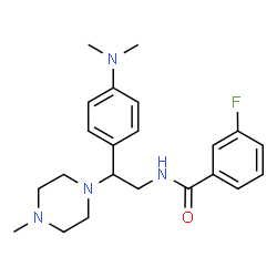 ChemSpider 2D Image | N-{2-[4-(Dimethylamino)phenyl]-2-(4-methyl-1-piperazinyl)ethyl}-3-fluorobenzamide | C22H29FN4O