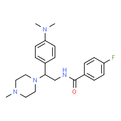 ChemSpider 2D Image | N-{2-[4-(Dimethylamino)phenyl]-2-(4-methyl-1-piperazinyl)ethyl}-4-fluorobenzamide | C22H29FN4O
