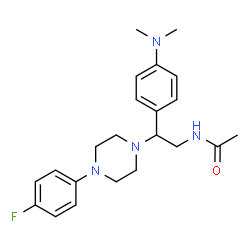 ChemSpider 2D Image | N-{2-[4-(Dimethylamino)phenyl]-2-[4-(4-fluorophenyl)-1-piperazinyl]ethyl}acetamide | C22H29FN4O