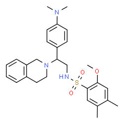ChemSpider 2D Image | N-{2-(3,4-Dihydro-2(1H)-isoquinolinyl)-2-[4-(dimethylamino)phenyl]ethyl}-2-methoxy-4,5-dimethylbenzenesulfonamide | C28H35N3O3S