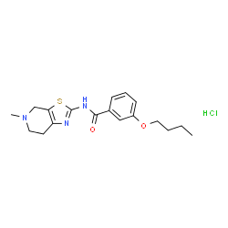 ChemSpider 2D Image | 3-Butoxy-N-(5-methyl-4,5,6,7-tetrahydro[1,3]thiazolo[5,4-c]pyridin-2-yl)benzamide hydrochloride (1:1) | C18H24ClN3O2S