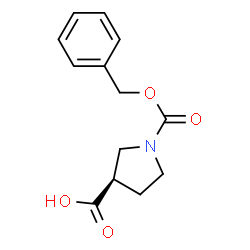 ChemSpider 2D Image | (R)-1-Cbz-pyrrolidine-3-carboxylic acid | C13H15NO4