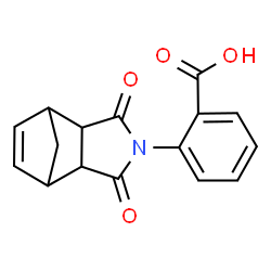 ChemSpider 2D Image | 2-(3,5-Dioxo-4-azatricyclo[5.2.1.0~2,6~]dec-8-en-4-yl)benzoic acid | C16H13NO4