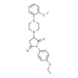 ChemSpider 2D Image | 1-(4-Ethoxyphenyl)-3-[4-(2-methoxyphenyl)-1-piperazinyl]-2,5-pyrrolidinedione | C23H27N3O4