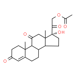 ChemSpider 2D Image | (8xi,9xi,10xi,13xi,14xi)-17-Hydroxy-3,11,20-trioxopregn-4-en-21-yl acetate | C23H30O6