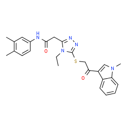 ChemSpider 2D Image | N-(3,4-Dimethylphenyl)-2-(4-ethyl-5-{[2-(1-methyl-1H-indol-3-yl)-2-oxoethyl]sulfanyl}-4H-1,2,4-triazol-3-yl)acetamide | C25H27N5O2S
