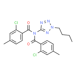 ChemSpider 2D Image | N-(2-Butyl-2H-tetrazol-5-yl)-2-chloro-N-(2-chloro-4-methylbenzoyl)-4-methylbenzamide | C21H21Cl2N5O2