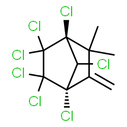 ChemSpider 2D Image | (1S,4S)-1,2,2,3,3,4,7-Heptachloro-5,5-dimethyl-6-methylenebicyclo[2.2.1]heptane | C10H9Cl7