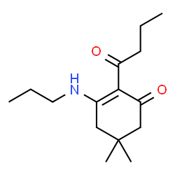 ChemSpider 2D Image | 2-Butyryl-5,5-dimethyl-3-propylamino-cyclohex-2-enone | C15H25NO2