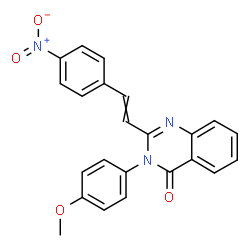 ChemSpider 2D Image | 3-(4-Methoxyphenyl)-2-[2-(4-nitrophenyl)vinyl]-4(3H)-quinazolinone | C23H17N3O4