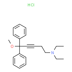 ChemSpider 2D Image | N,N-Diethyl-5-methoxy-5,5-diphenyl-3-pentyn-1-amine hydrochloride (1:1) | C22H28ClNO